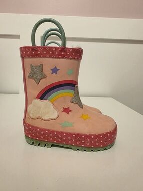 Joe Fresh Pink Rainbow & Star Kids Rain Boots